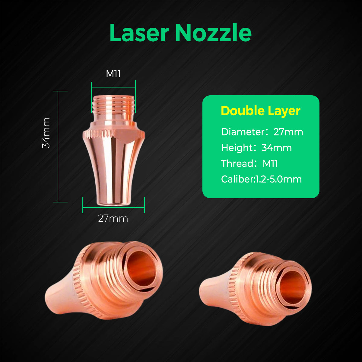COCOCUT BOCI T-Series Pipe Laser Cutting nozzles(5-Pack)