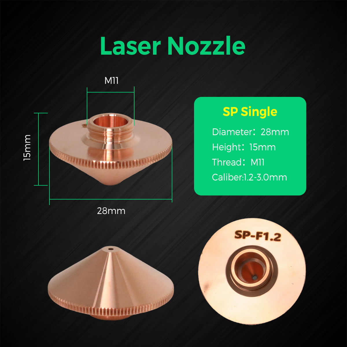 COCOCUT SP Series Pressurized Strom Laser Cutting Nozzles(5-Pack)