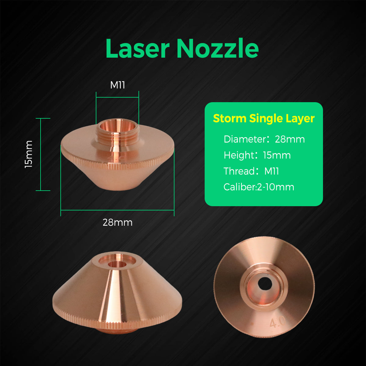 COCOCUT SP Series Pressurized Strom Laser Cutting Nozzles(5-Pack)