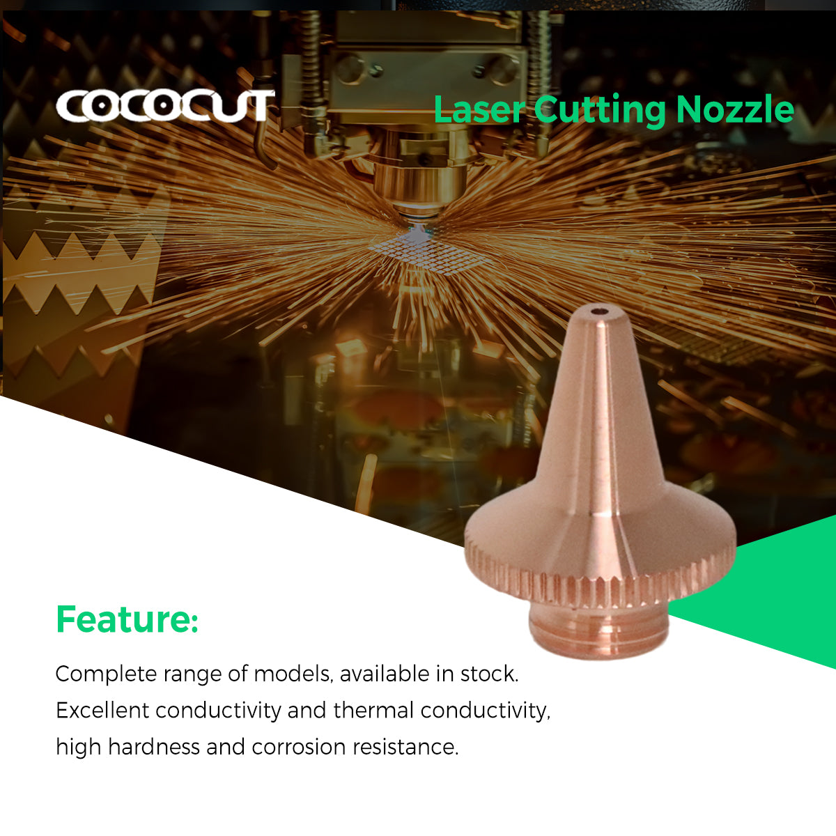 COCOCUT Raytools 3D M8 M11 Series Laser Nozzles For 3D Laser Cutting(5-Pack)