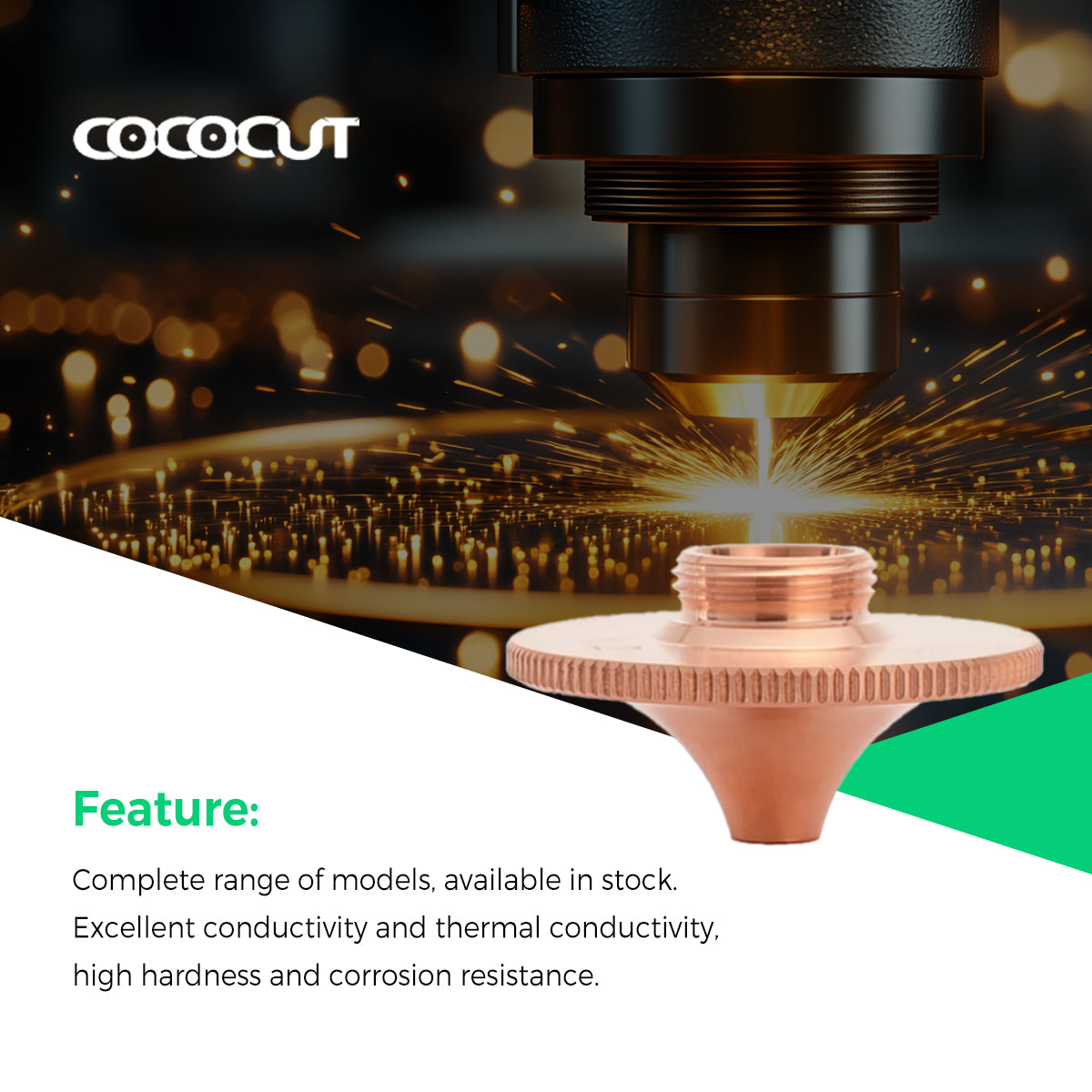 COCOCUT D28 Series B-Type Overspeed Laser Cutting Nozzles (5-Pack)
