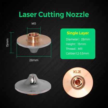 COCOCUT D28 Series B-Type Overspeed Laser Cutting Nozzles (5-Pack)