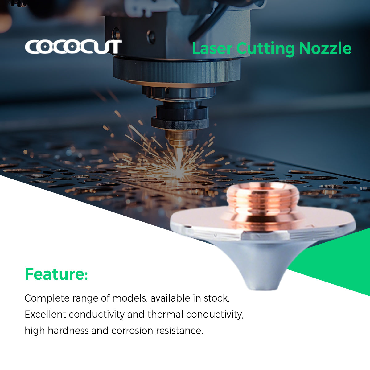 COCOCUT SP Series Pressurized Strom Laser Cutting Nozzles(5-Pack)